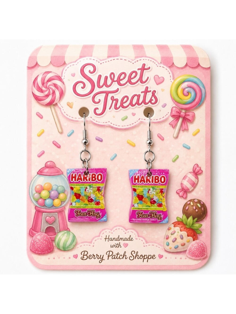 Fun Jewelry Mini Haribo Gummy Bear Candy Bag Novelty Hypoallergenic Earrings